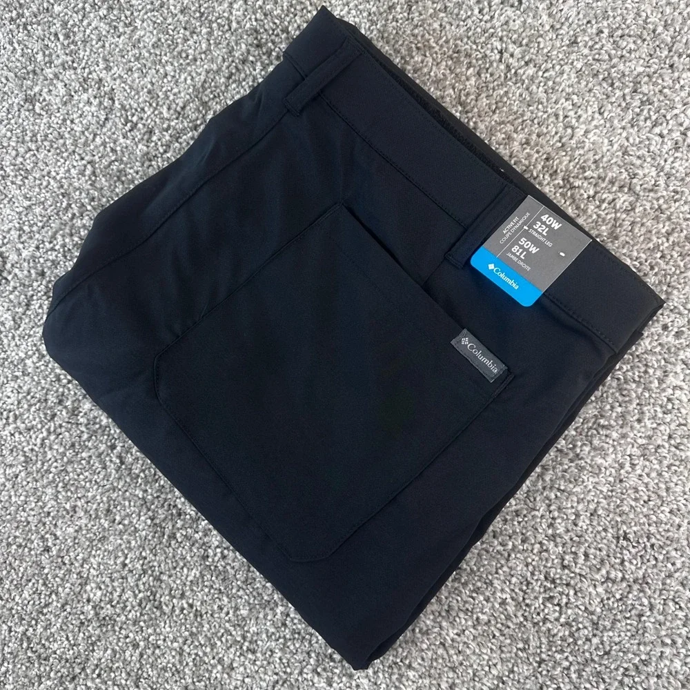 Columbia Sage Peak Chino Pant Men 40x32 Black Omni-Shield Hiking Lightweight NEW